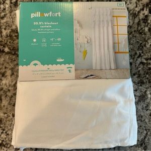 Target Pillowfort white ruffle blackout curtain